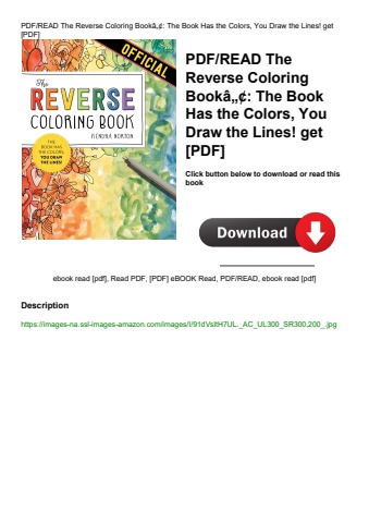 pdfread the reverse coloring bookã¢â„â¢ the book has the colors  you draw the lines! get [pdf]