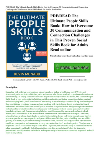 pdfread the ultimate people skills book how to overcome 30 communication and connection challenges i