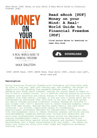 read ebook [pdf] money on your mind a real-world guide to financial freedom [pdf]