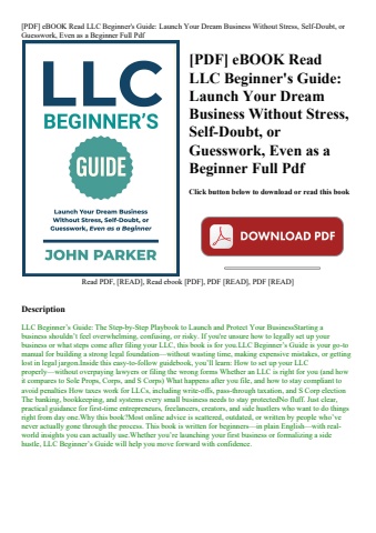 [pdf] ebook read llc beginner's guide launch your dream business without stress  self-doubt  or gues