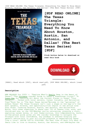 [pdf read online] the texas triangle everything you need to know about houston  austin  san antonio