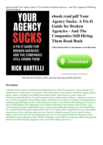ebook read pdf your agency sucks a fix-it guide for broken agencies - and the companies still hiring