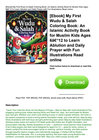 [ebook] my first wudu & salah coloring book an islamic activity book for muslim kids ages 6ã¢â€â“12