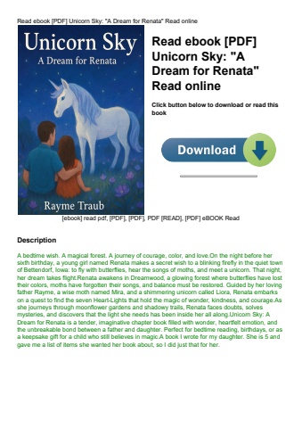 read ebook [pdf] unicorn sky a dream for renata read online