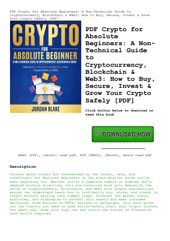 pdf crypto for absolute beginners a non-technical guide to cryptocurrency  blockchain & web3 how to