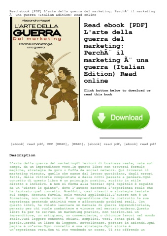 read ebook [pdf] l'arte della guerra del marketing perchãƒâ¨ il marketing ãƒâ¨ una guerra (italian e