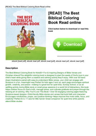[read] the best biblical coloring book read online