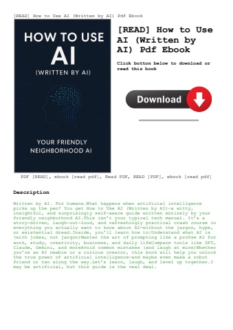[read] how to use ai (written by ai) pdf ebook