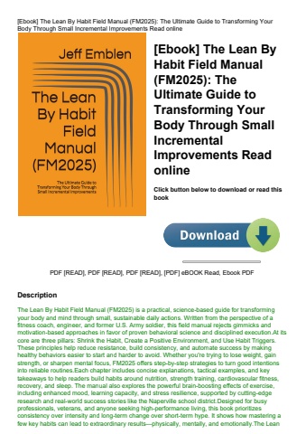 [ebook] the lean by habit field manual (fm2025) the ultimate guide to transforming your body through