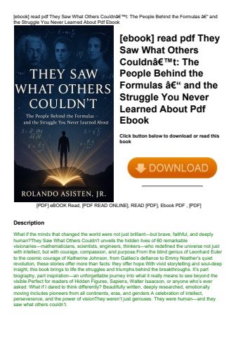 [ebook] read pdf they saw what others couldnã¢â€â™t the people behind the formulas ã¢â€â“ and the st