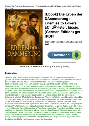 [ebook] die erben der dãƒâ¤mmerung  enemies to lovers ã¢â€â“ dãƒâ¼ster  bissig