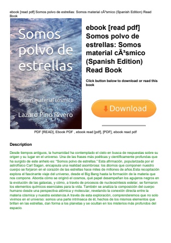 ebook [read pdf] somos polvo de estrellas somos material cãƒâ³smico (spanish edition) read book