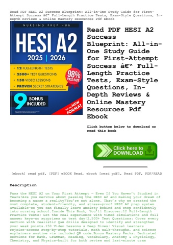 read pdf hesi a2 success blueprint all-in-one study guide for first-attempt success ã¢â€â“ full-leng