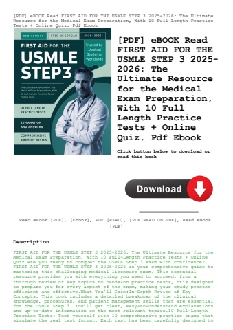 [pdf] ebook read first aid for the usmle step 3 2025-2026 the ultimate resource for the medical exam
