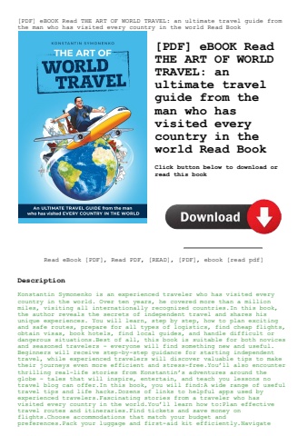 [pdf] ebook read the art of world travel an ultimate travel guide from the man who has visited every