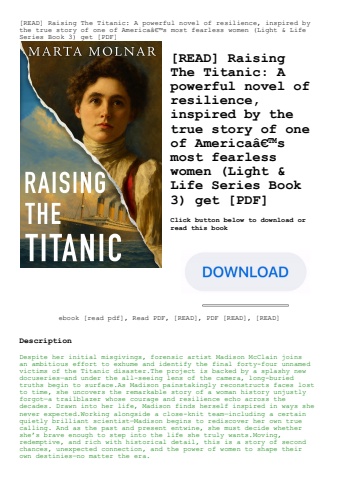 [read] raising the titanic a powerful novel of resilience  inspired by the true story of one of amer