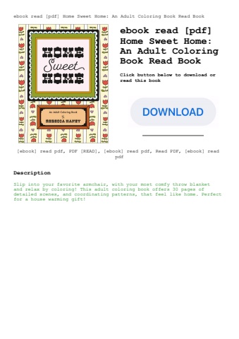 ebook read [pdf] home sweet home an adult coloring book read book