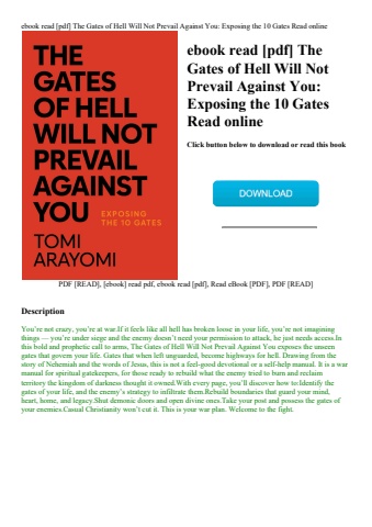 ebook read [pdf] the gates of hell will not prevail against you exposing the 10 gates read online