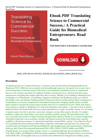 ebook pdf  translating science to commercial success