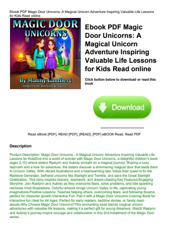 ebook pdf  magic door unicorns a magical unicorn adventure inspiring valuable life lessons for kids