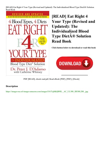 [read] eat right 4 your type (revised and updated) the individualized blood type dietã‚â® solution r