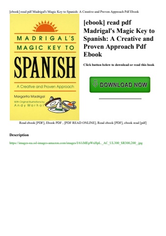 [ebook] read pdf madrigal's magic key to spanish a creative and proven approach pdf ebook