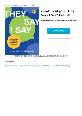 ebook [read pdf] they say  i say full pdf