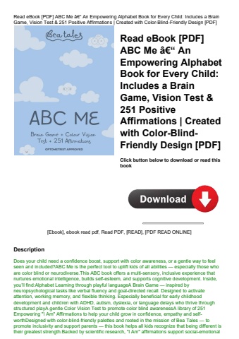 read ebook [pdf] abc me ã¢â€â“ an empowering alphabet book for every child includes a brain game  vi