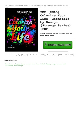 pdf [read] colorize your life geometric by design (strange series) [pdf]