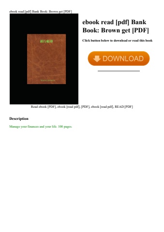 ebook read [pdf] bank book brown get [pdf]