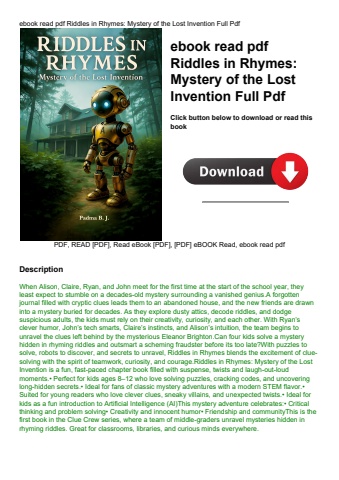 ebook read pdf riddles in rhymes mystery of the lost invention full pdf
