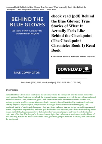 ebook read [pdf] behind the blue gloves true stories of what it actually feels like behind the check