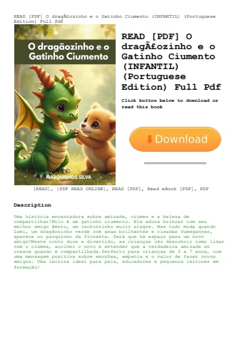 read [pdf] o dragãƒâ£ozinho e o gatinho ciumento (infantil) (portuguese edition) full pdf
