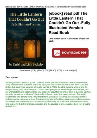 [ebook] read pdf the little lantern that couldn't go out -fully illustrated version read book