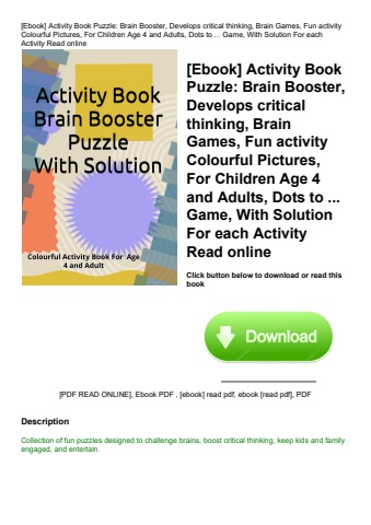 [ebook] activity book puzzle brain booster  develops critical thinking  brain games  fun activity co