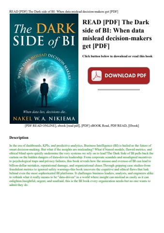 read [pdf] the dark side of bi when data mislead decision-makers get [pdf]
