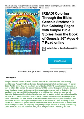 [read] coloring through the bible genesis stories 19 fun coloring pages with simple bible stories fr