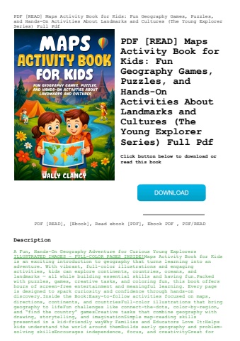 pdf [read] maps activity book for kids fun geography games  puzzles  and hands-on activities about l