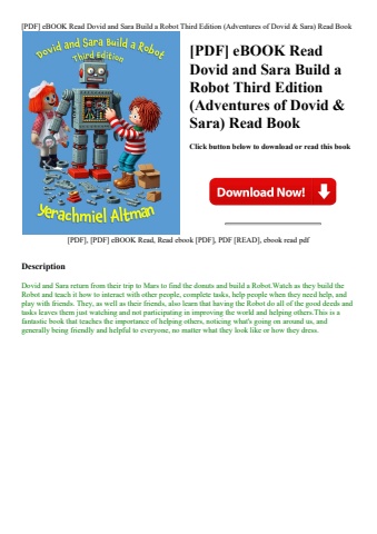 [pdf] ebook read dovid and sara build a robot third edition (adventures of dovid & sara) read book