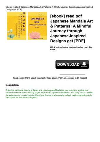 [ebook] read pdf japanese mandala art & patterns a mindful journey through japanese-inspired designs