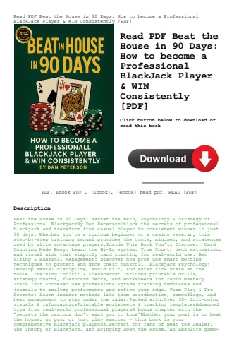 read pdf beat the house in 90 days how to become a professional blackjack player & win consistently