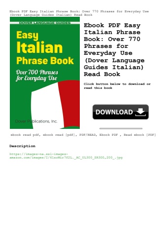 ebook pdf  easy italian phrase book over 770 phrases for everyday use (dover language guides italian