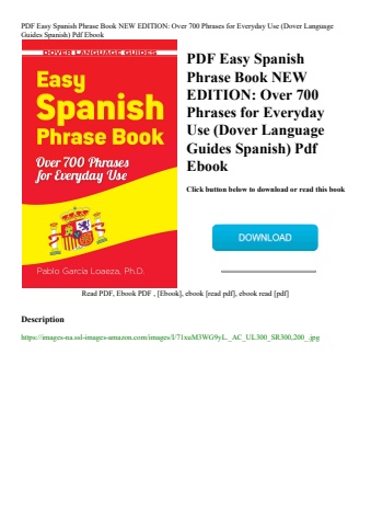 pdf easy spanish phrase book new edition over 700 phrases for everyday use (dover language guides sp