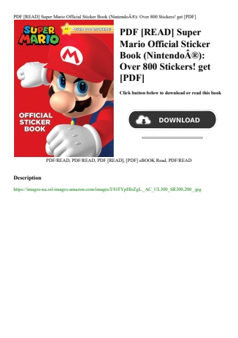 pdf [read] super mario official sticker book (nintendoã‚â®) over 800 stickers! get [pdf]