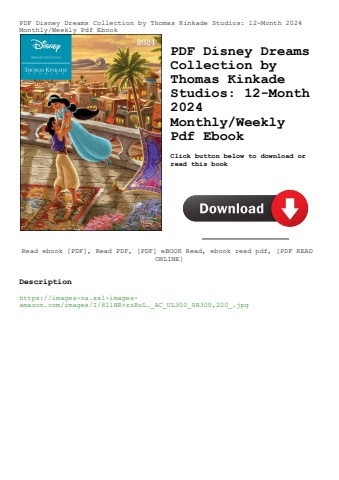 pdf disney dreams collection by thomas kinkade studios 12-month 2024 monthlyweekly pdf ebook