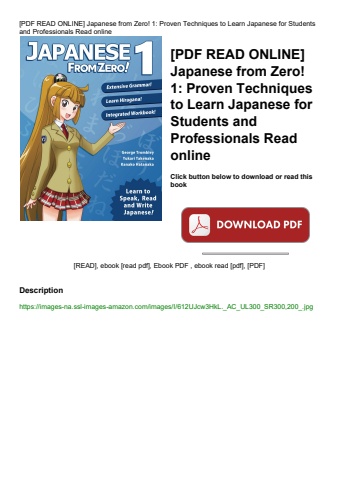 [pdf read online] japanese from zero! 1 proven techniques to learn japanese for students and profess