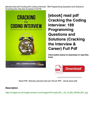 [ebook] read pdf cracking the coding interview 189 programming questions and solutions (cracking the