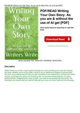 pdfread writing your own story as you are & without the use of ai get [pdf]
