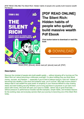 [pdf read online] the silent rich hidden habits of people who quietly build massive wealth pdf ebook