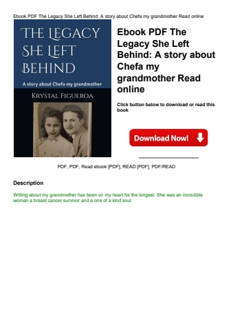 ebook pdf  the legacy she left behind a story about chefa my grandmother read online